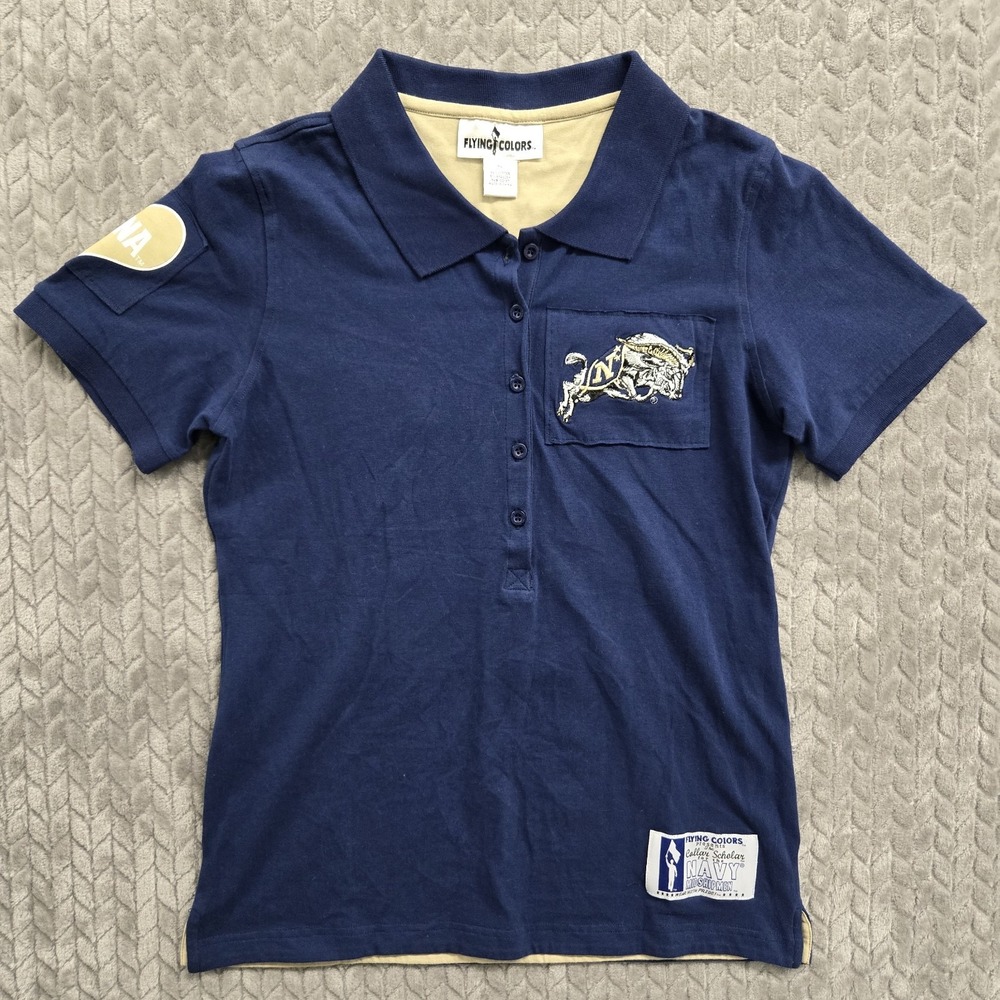 Flying Colors Navy Midshipmen Polo Shirt Youth XL‎ Womens XS/Small 34" chest